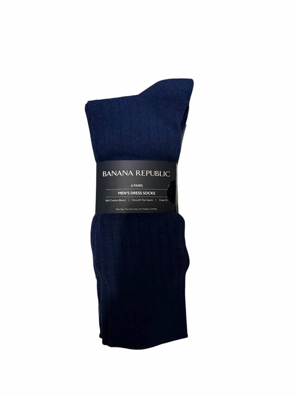 NWT/Banana Republic Men's Dress Sock, 6-pair/(4) Navy Academy & (2) Heather Gray